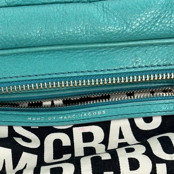 MARC BY MARC JACOBS CLASSIC Q GROOVEE LEATHER, Turquoise blue bag - Picture 15 of 16